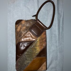 COPY - Hobo Leather Wristlet (Aqua)